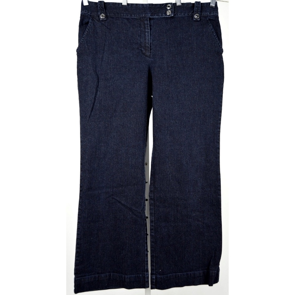 Talbots Woman High Rise Flared Dark Rinse Jeans 16